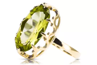 Vintage style  Žltý peridot 14k žlté zlato vrc253y